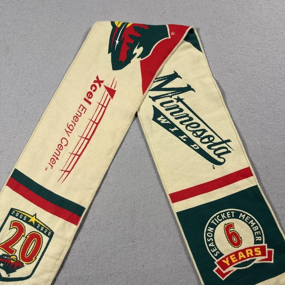 Minnesota Wild Scarf 20th Anniversary 6 Year Ticket Member NHL Hockey Xcel Energ